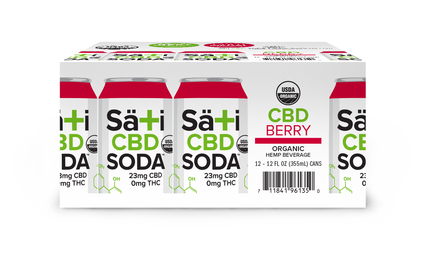 Organic CBD Soda- Berry | 12 Pack