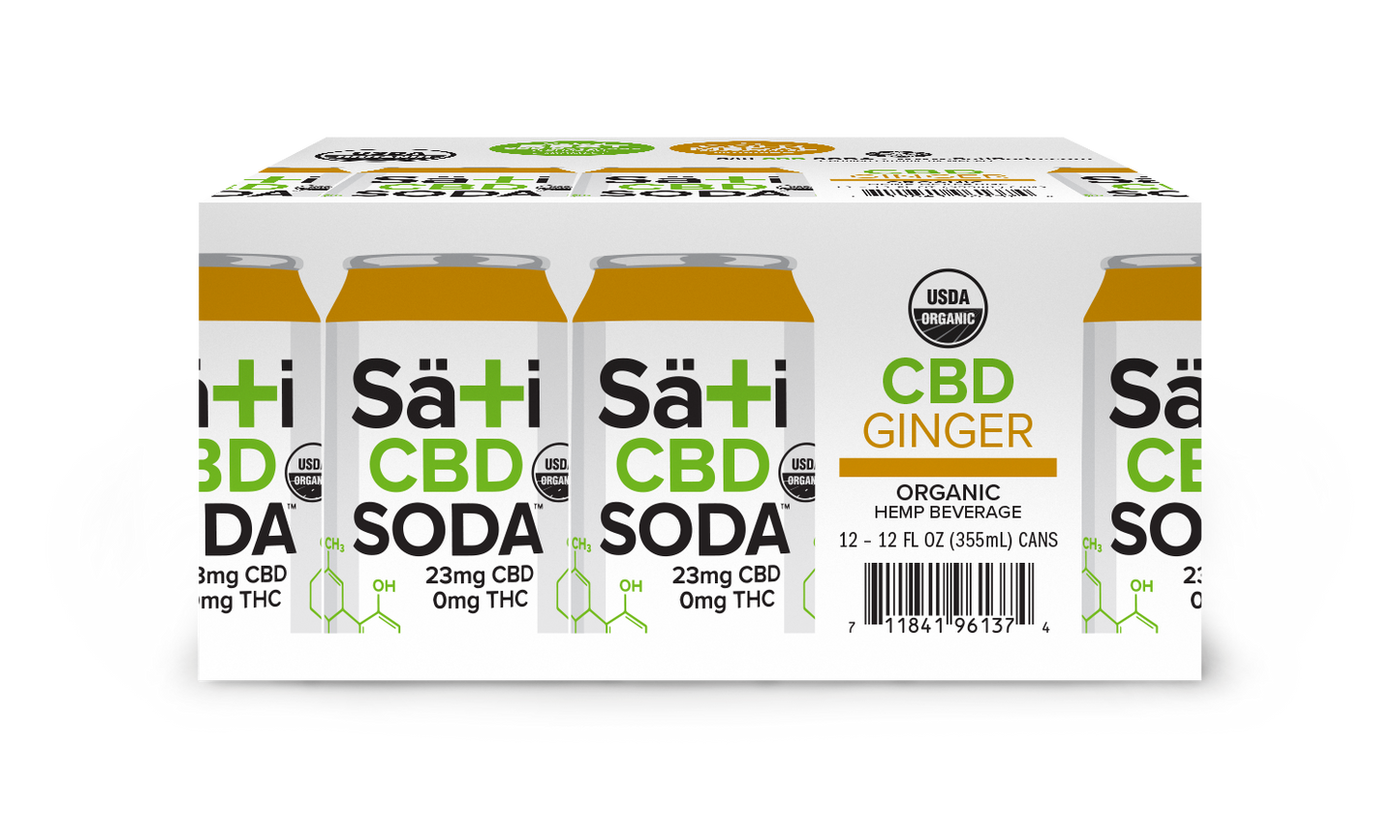 Organic CBD Soda- Ginger | 12 Pack