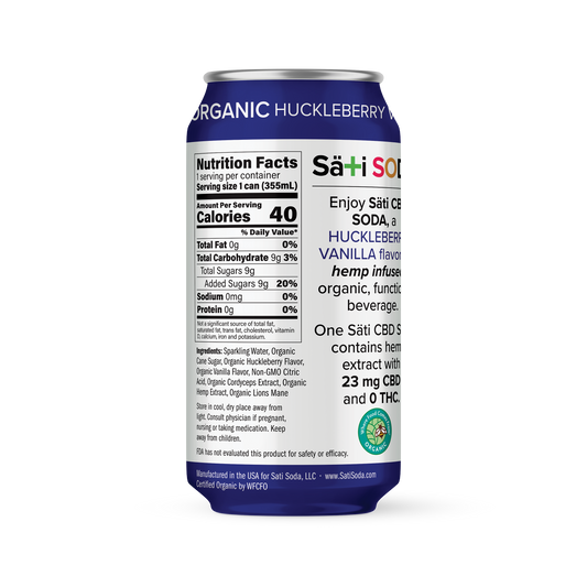 Sati Soda Nutrition Label - Huckleberry