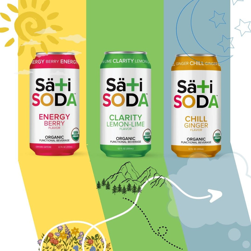 Sati Soda - Classic Flavors on Colorful Background