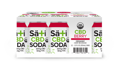 Organic CBD Soda- Berry | 12 Pack
