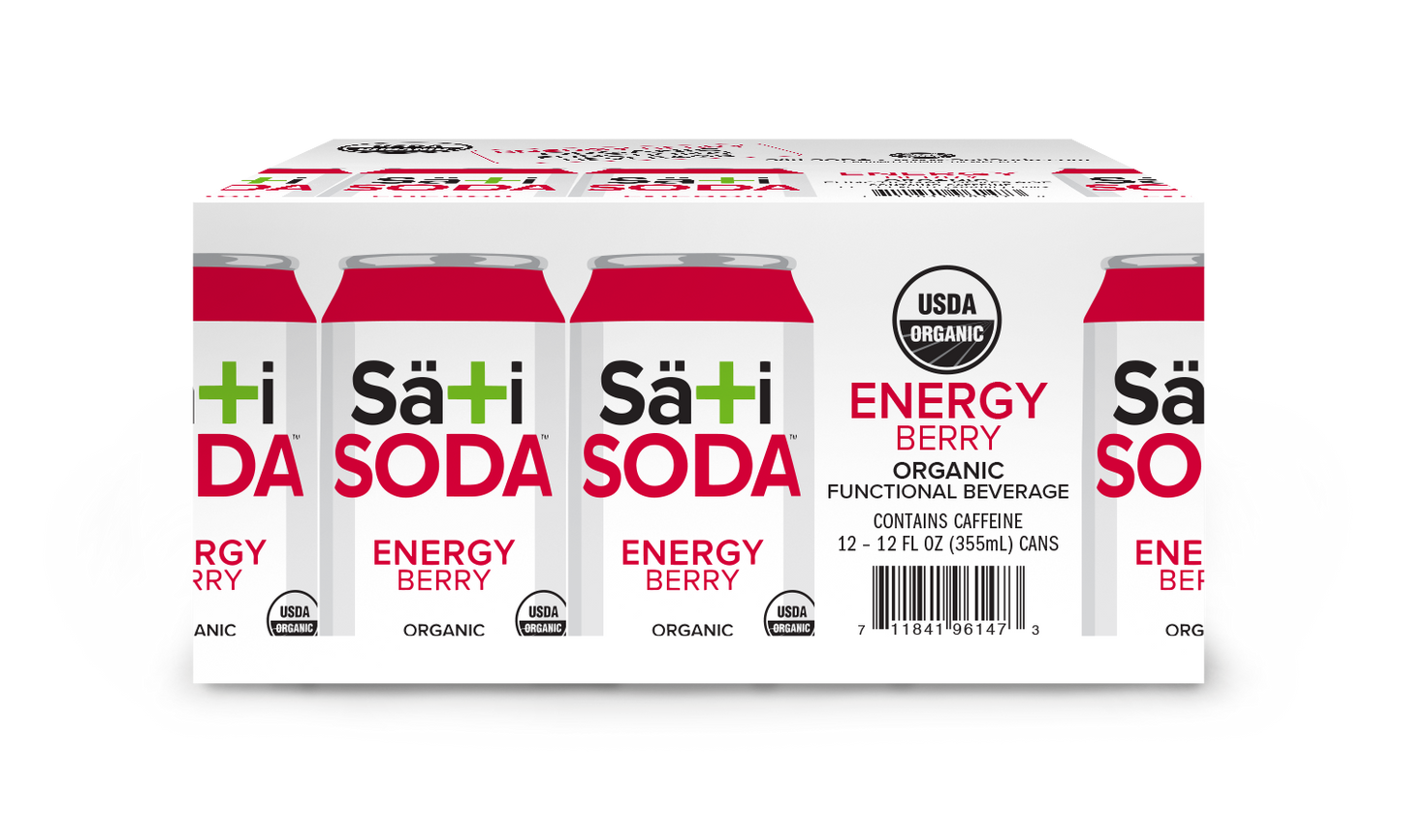 Organic Energy Berry Soda | 12 Pack