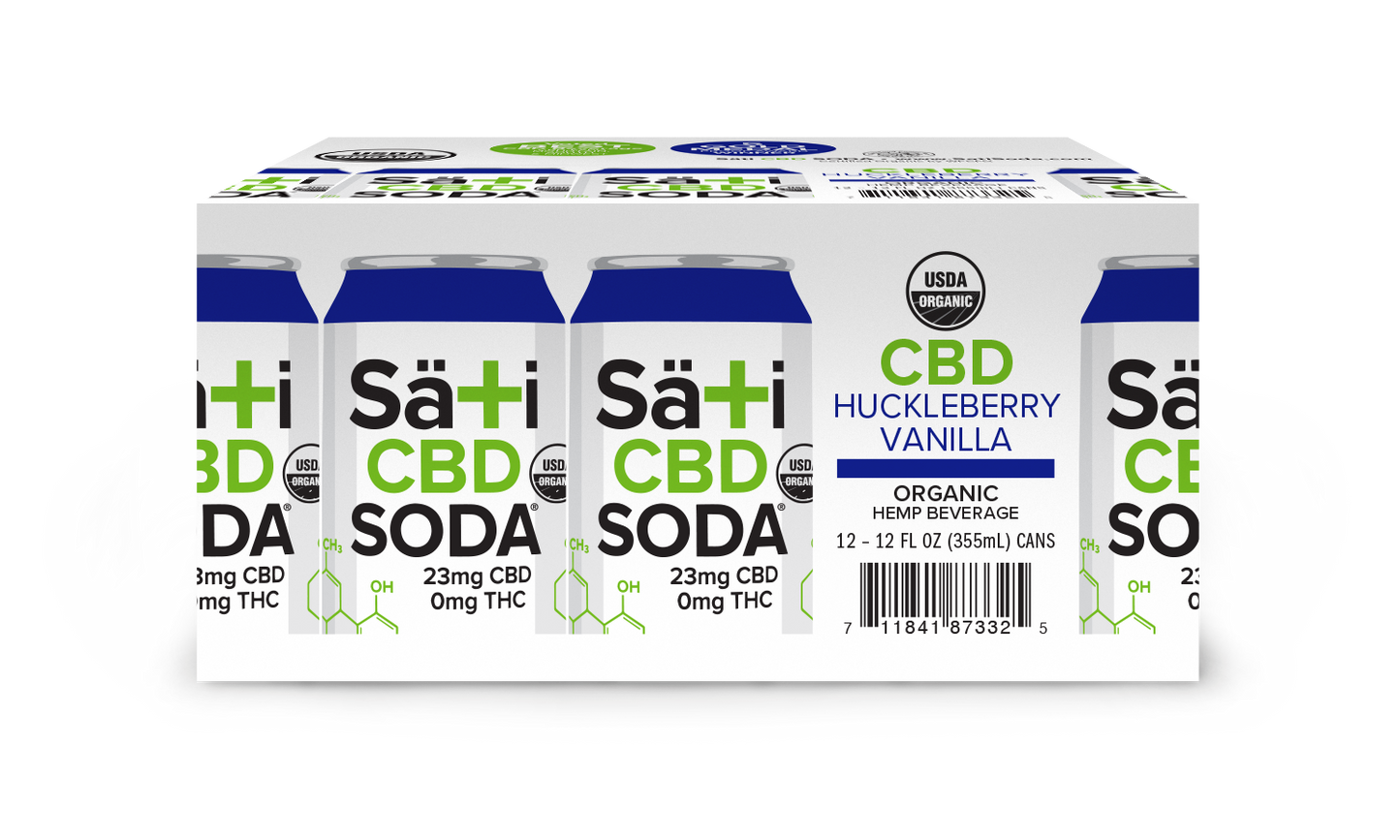 Organic CBD Soda - Huckleberry Vanilla | 12 Pack