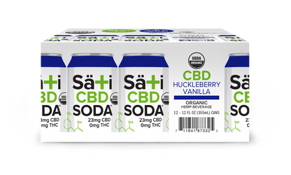 Organic CBD Soda - Huckleberry Vanilla | 12 Pack