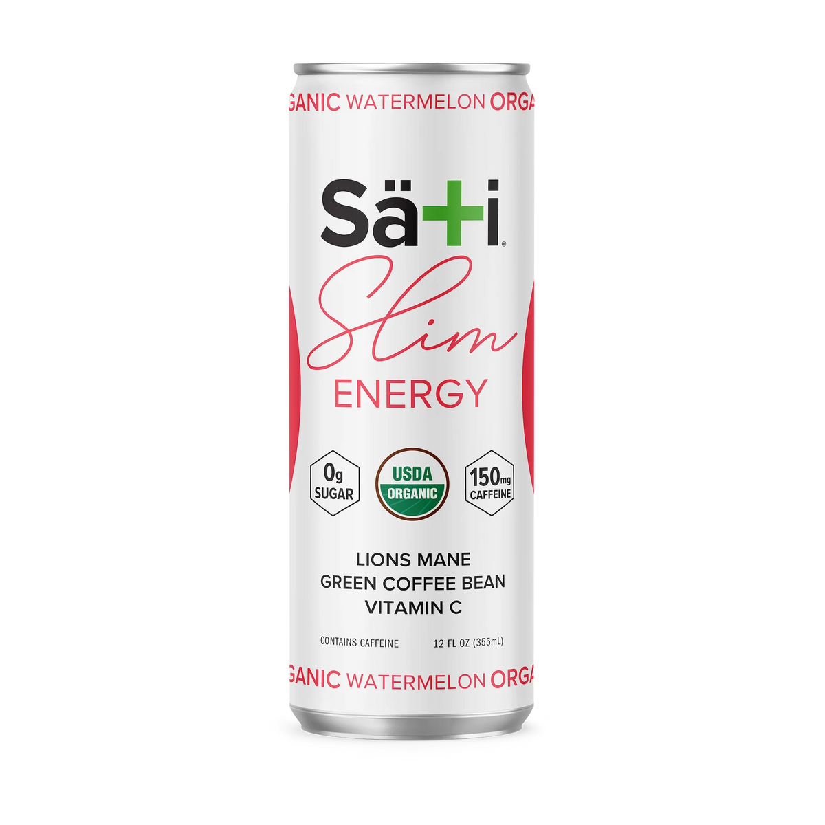 Sati Slim Energy drink can on a white background