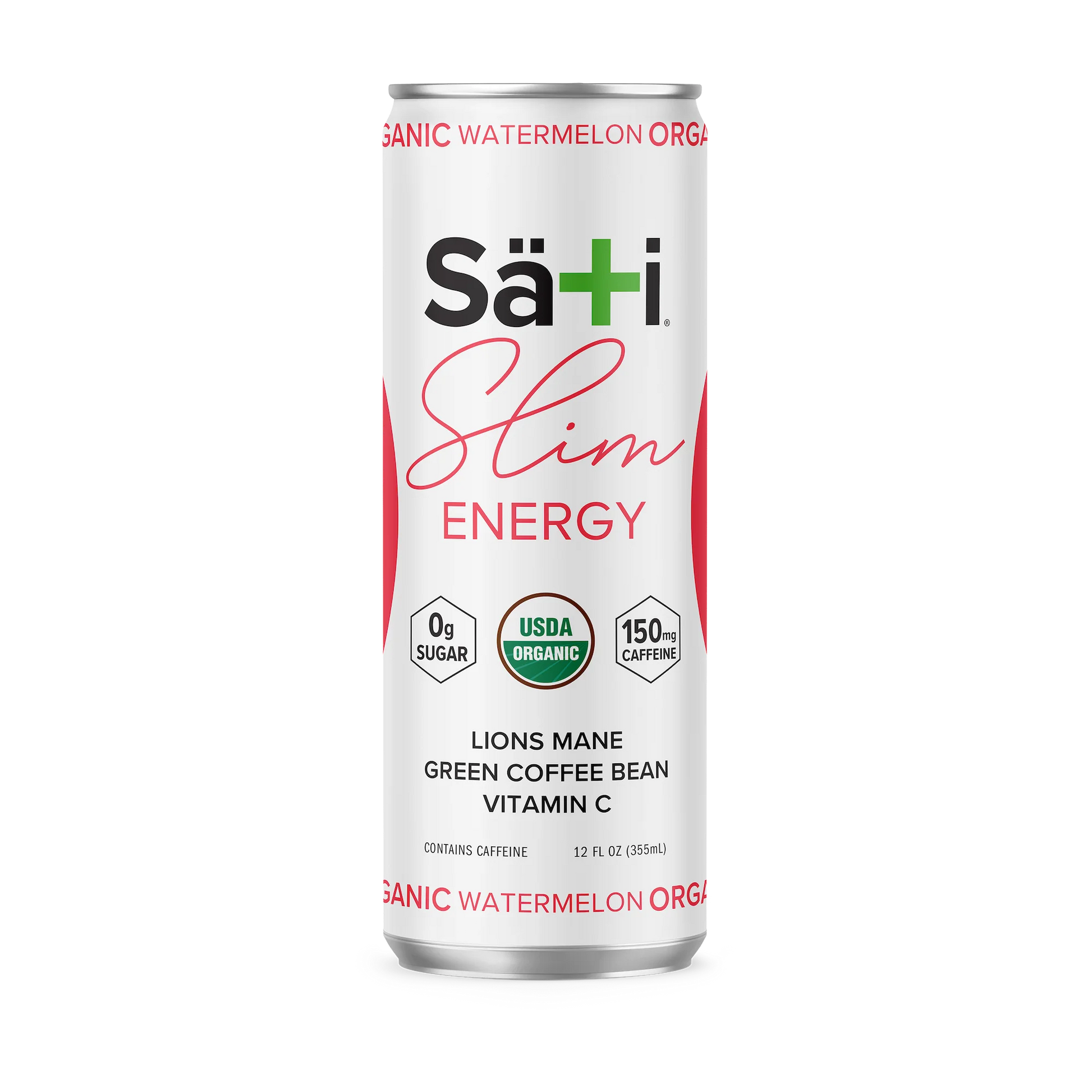 Sati Slim Energy drink can on a white background