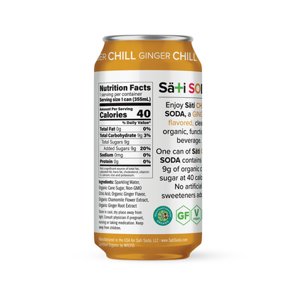 Sati Soda - Ginger Chill - Nutrition Facts