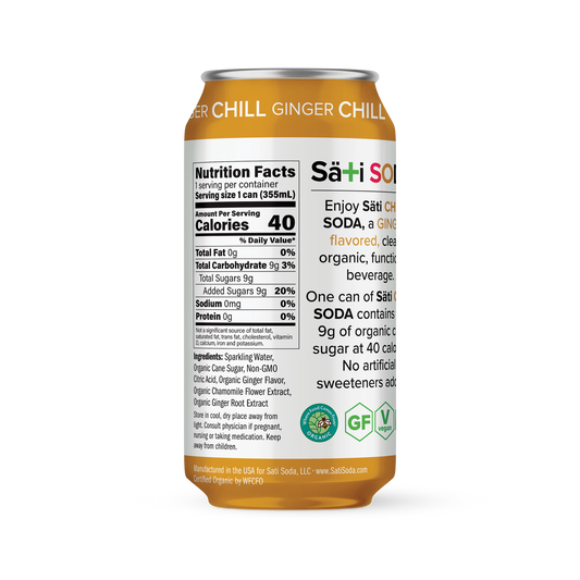 Sati Soda - Ginger Chill - Nutrition Facts