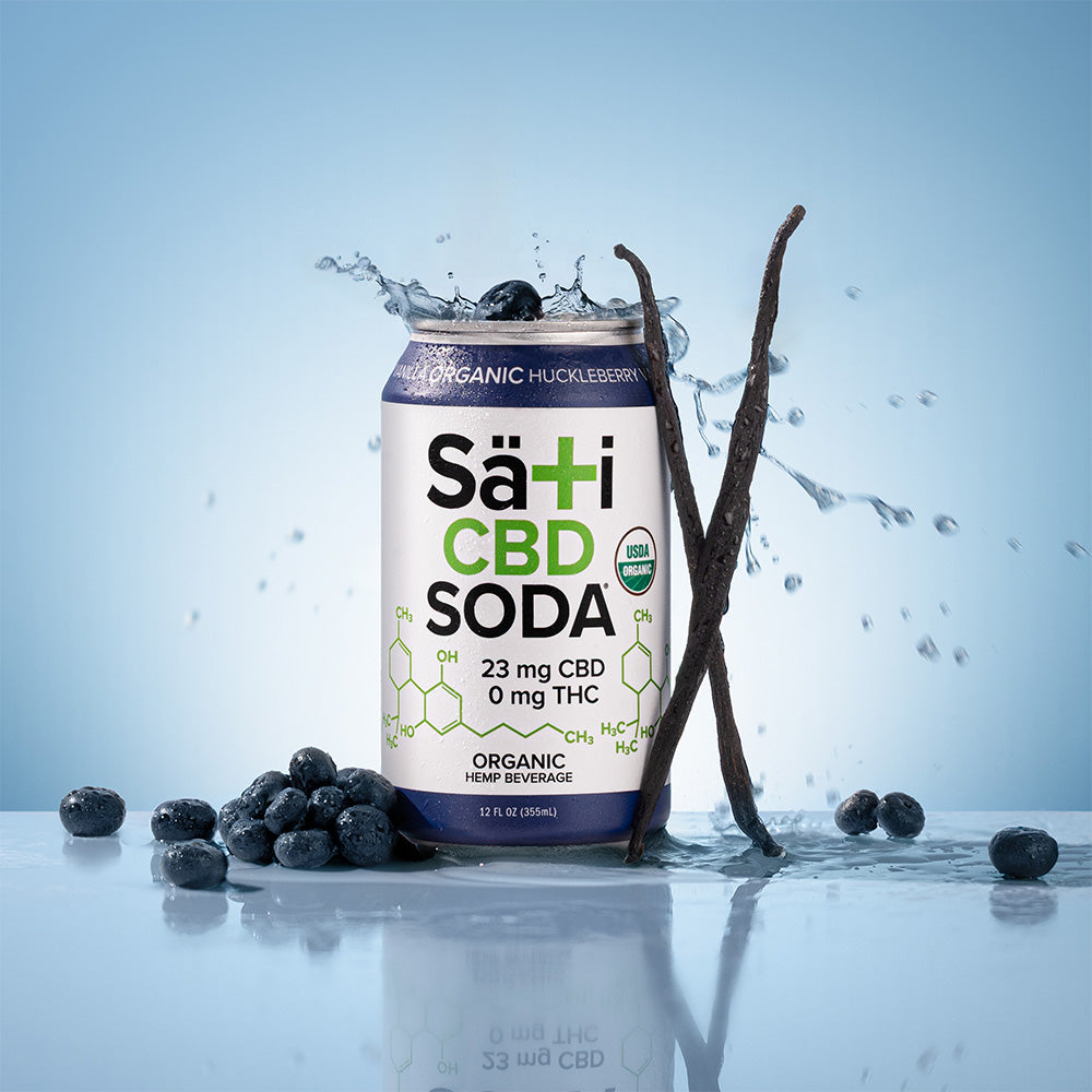 Organic CBD Soda - Huckleberry Vanilla | 12 Pack