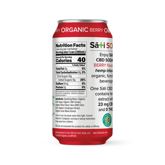Organic CBD Soda- Berry | 12 Pack
