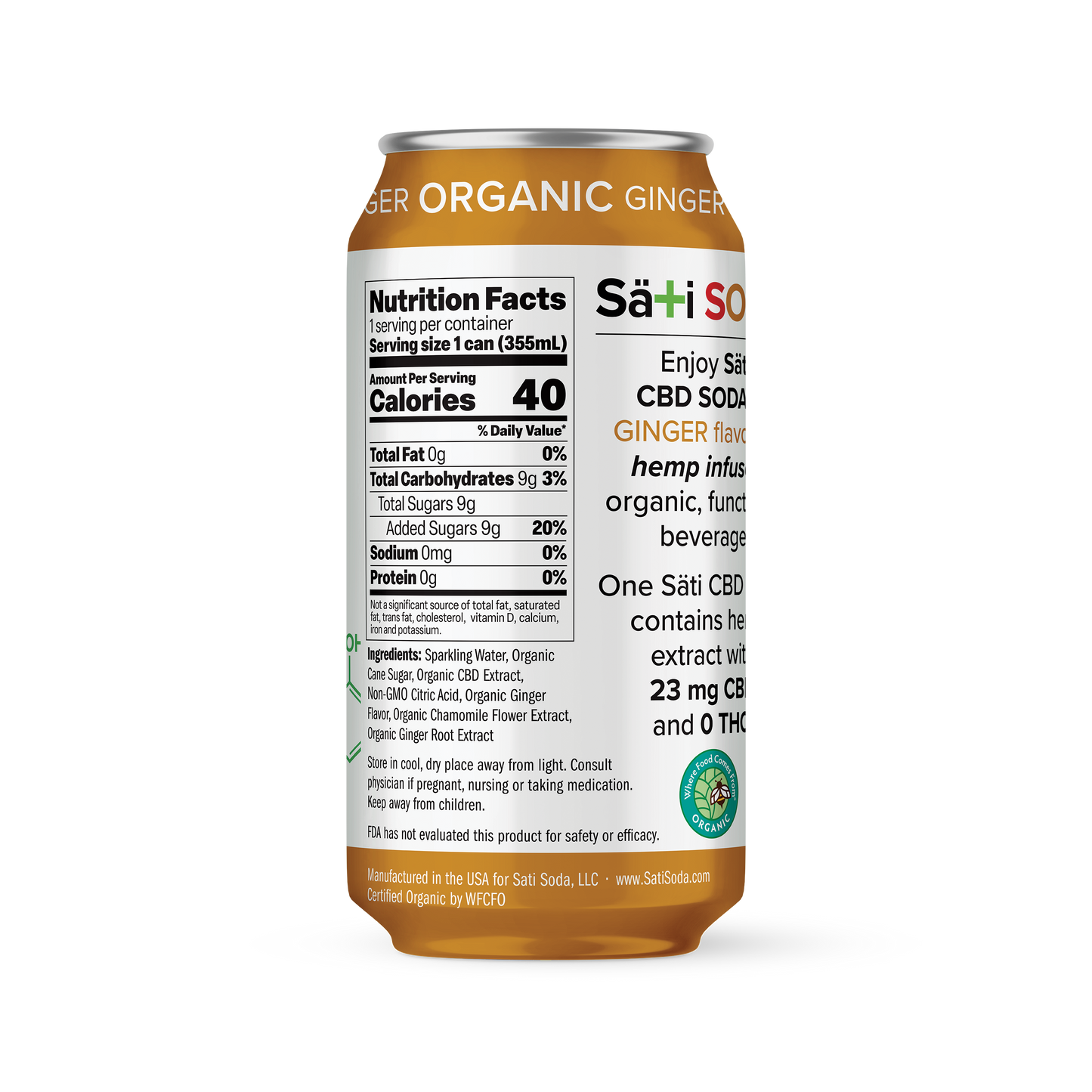 Organic CBD Soda- Ginger | 12 Pack