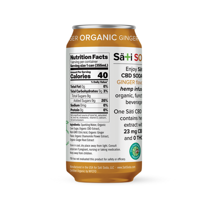 Organic CBD Soda- Ginger | 12 Pack