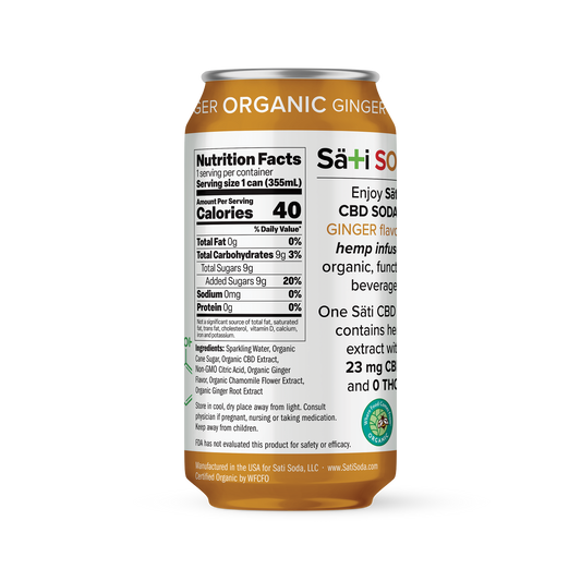 Organic CBD Soda- Ginger | 12 Pack
