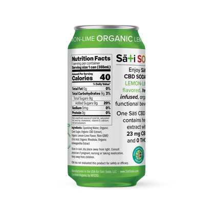 CBD Soda - Lemon Lime - Nutrition Facts