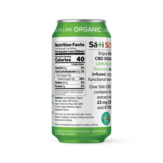 CBD Soda - Lemon Lime - Nutrition Facts